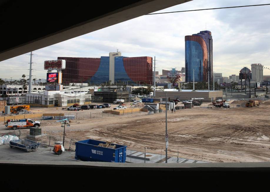 The mixed-use project under construction at Flamingo Road and Valley View Boulevard, next to the Palms photographed on Wednesday, Feb. 27, 2019, in Las Vegas. Bizuayehu Tesfaye Las Vegas Review-Jo ...