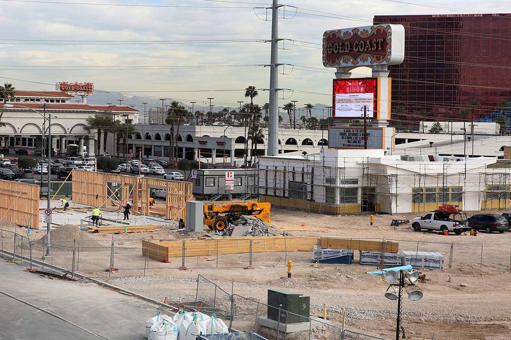 The mixed-use project under construction at Flamingo Road and Valley View Boulevard, next to the Palms photographed on Wednesday, Feb. 27, 2019, in Las Vegas. Bizuayehu Tesfaye Las Vegas Review-Jo ...