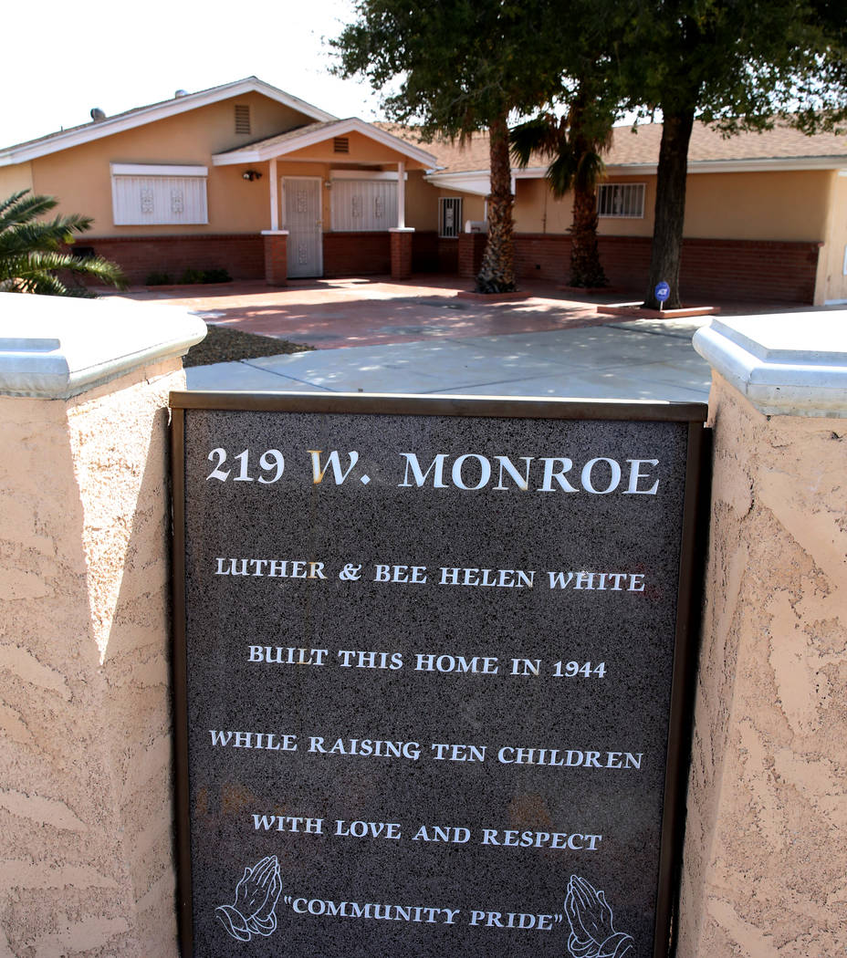 Lee White's house on West Monroe Avenue is seen on Monday, Feb. 25, 2019, in Las Vegas. White, a former New York Jets player, was born and raised in this house. Bizuayehu Tesfaye Las Vegas Review- ...