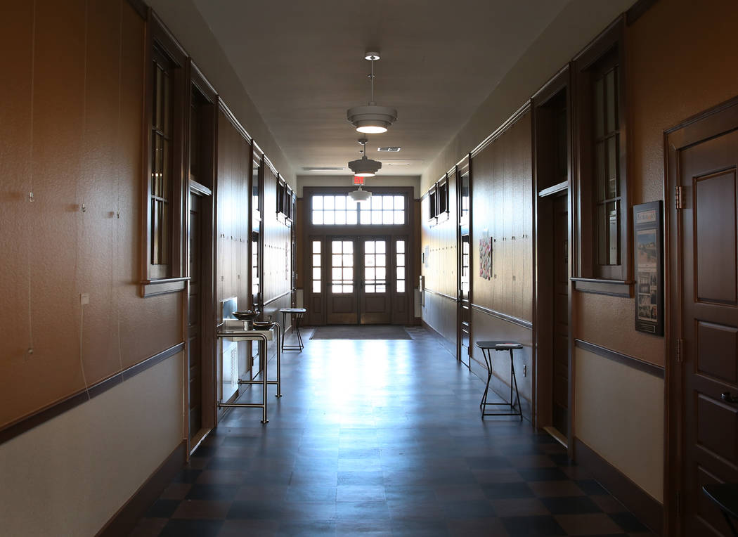 The interior of Historic Westside school at the corner of D Street and Washington Avenue is seen on Monday, Feb. 25, 2019, in Las Vegas. The first school in West Las Vegas opened with two rooms an ...