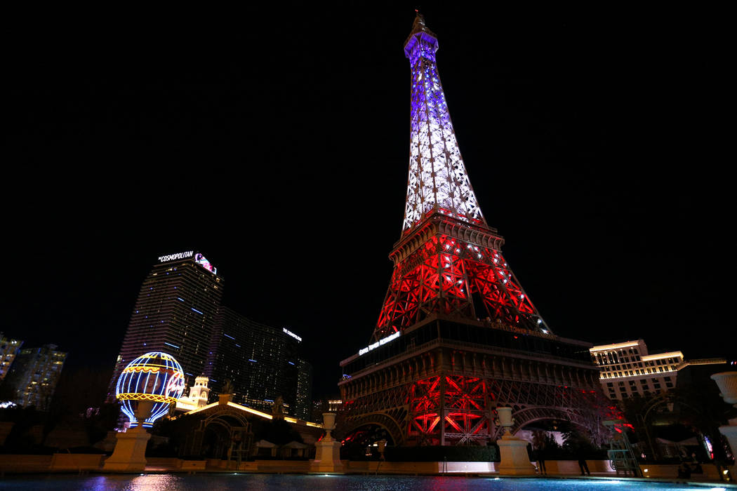 The Paris Las Vegas debuts a new $1.7 million Eiffel Tower light show on the Strip in Las Vegas, Wednesday, Feb. 27, 2019. (Caroline Brehman/Las Vegas Review-Journal) @carolinebrehman
