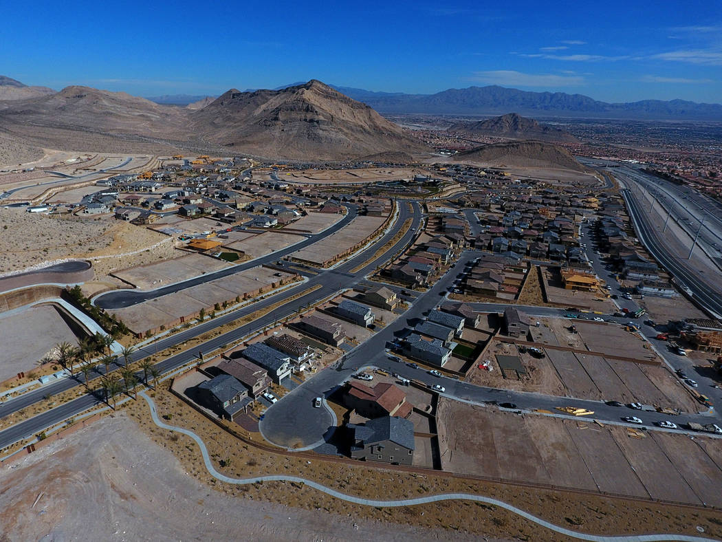 Aerial photo of the Reverence community by Pulte Homes in Summerlin, Nevada on Tuesday, February 26, 2019. (Michael Quine/Las Vegas Review-Journal) @Vegas88s