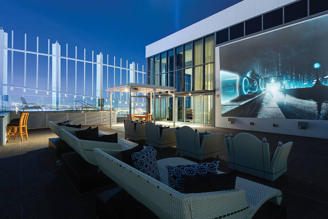 The rooftop features a large theater area. (Ivan Sher Group)