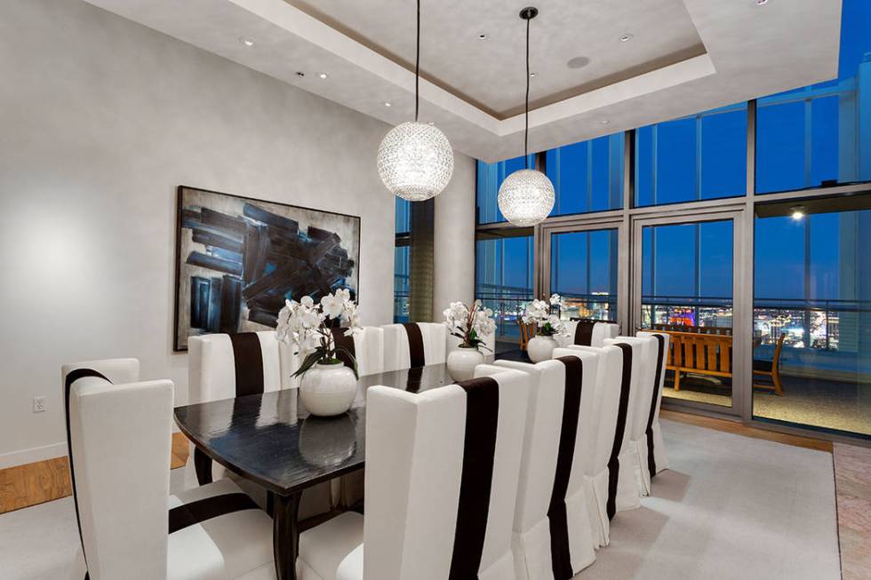 The dining room has views of the Strip. (Ivan Sher Group)