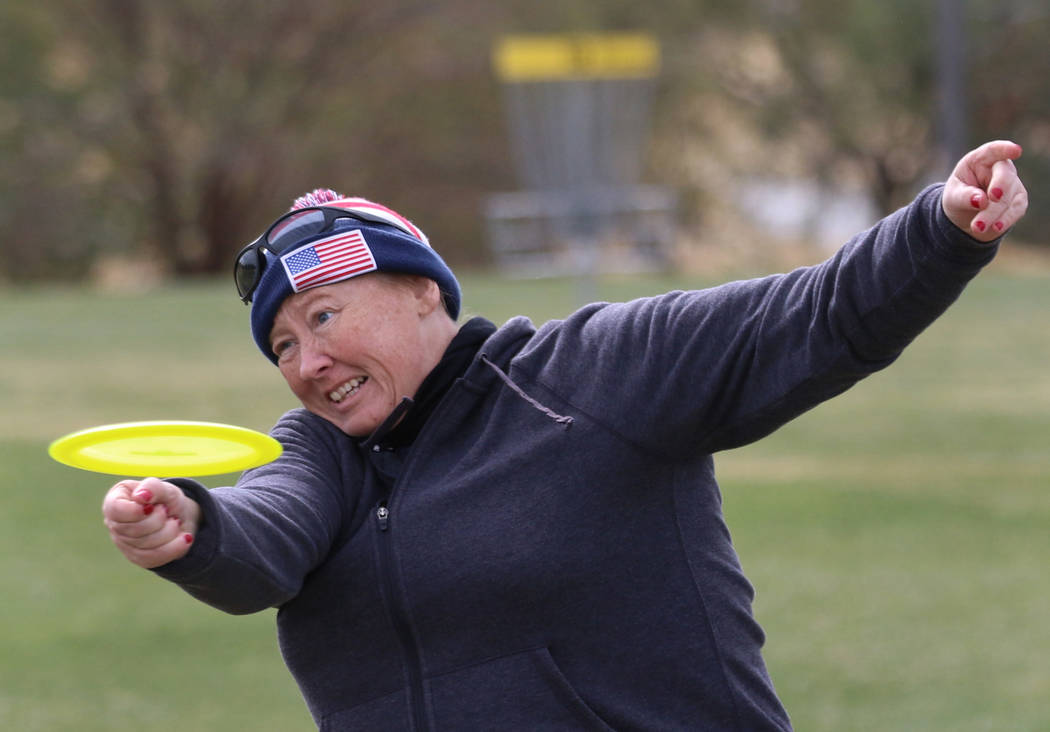 Autumn Grace of Richmond, Va., throws her disc during practice at Wildhorse Golf Club on Wednesday, Nov. 20, 2019, in Henderson. Bizuayehu Tesfaye Las Vegas Review-Journal @bizutesfaye