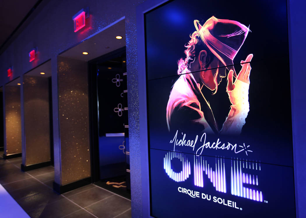The entry leading into Cirque du Soleil's Michael Jackson One show at Mandalay Bay Resort and Casino is seen in Las Vegas on May 7, 2013. A sneak peek today offered glimpses of the show to media a ...