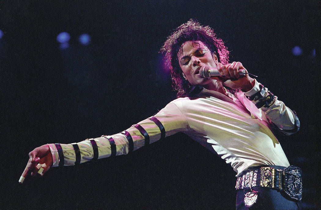 FILE - In this Feb. 24, 1988 file photo, Michael Jackson performs during his 13-city U.S. tour in Kansas City, Mo. The estate of Michael Jackson has landed the late King of Pop the biggest recordi ...