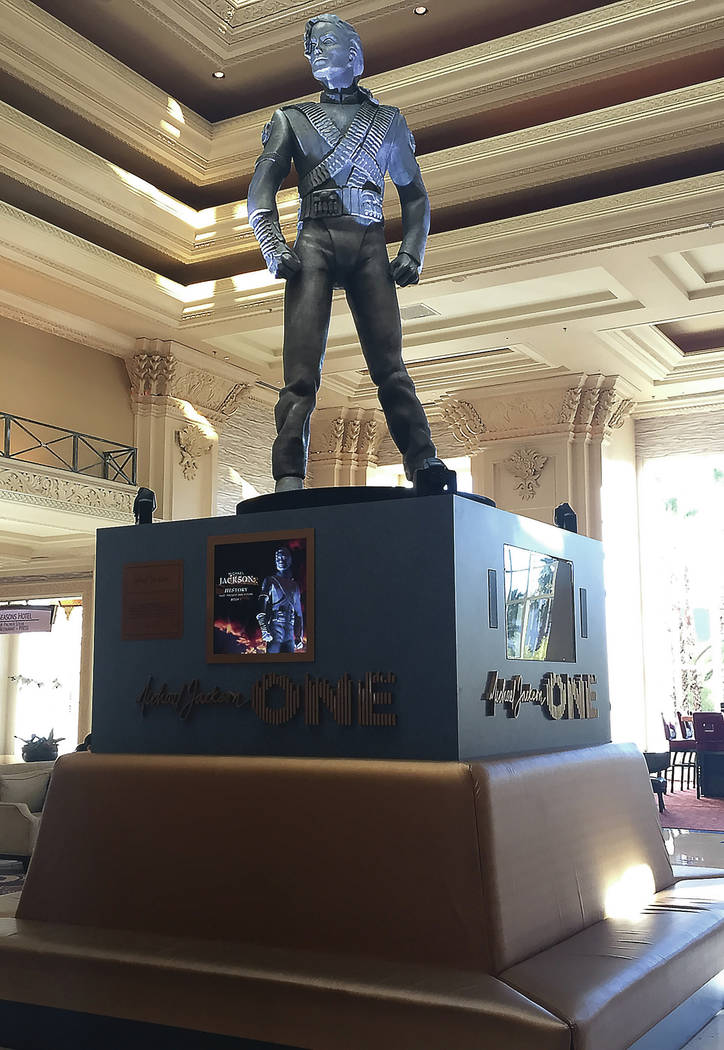 Las Vegas Review-Journal This 10-foot statue of the King of Pop sits in the Mandalay Bay lobby.