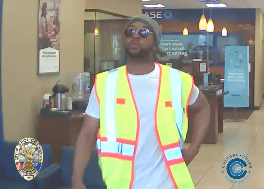 Henderson police are asking for help finding a man suspected of robbing a Chase Bank on Saturday morning. (Henderson Police Department)