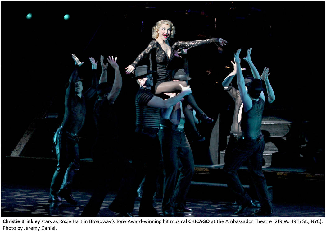 Christie Brinkley is shown playing Roxie Hart in "Chicago," which performs for seven shows at the Venetian Theater in April. (The Publicity Lab)