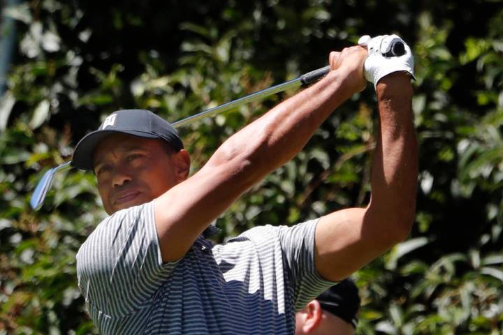 Tiger Woods hits the ball during a practice prior the WGC-Mexico Championship at the Chapultepec Golf Club in Mexico City, Wednesday, Feb. 20, 2019. (AP Photo/Marco Ugarte)