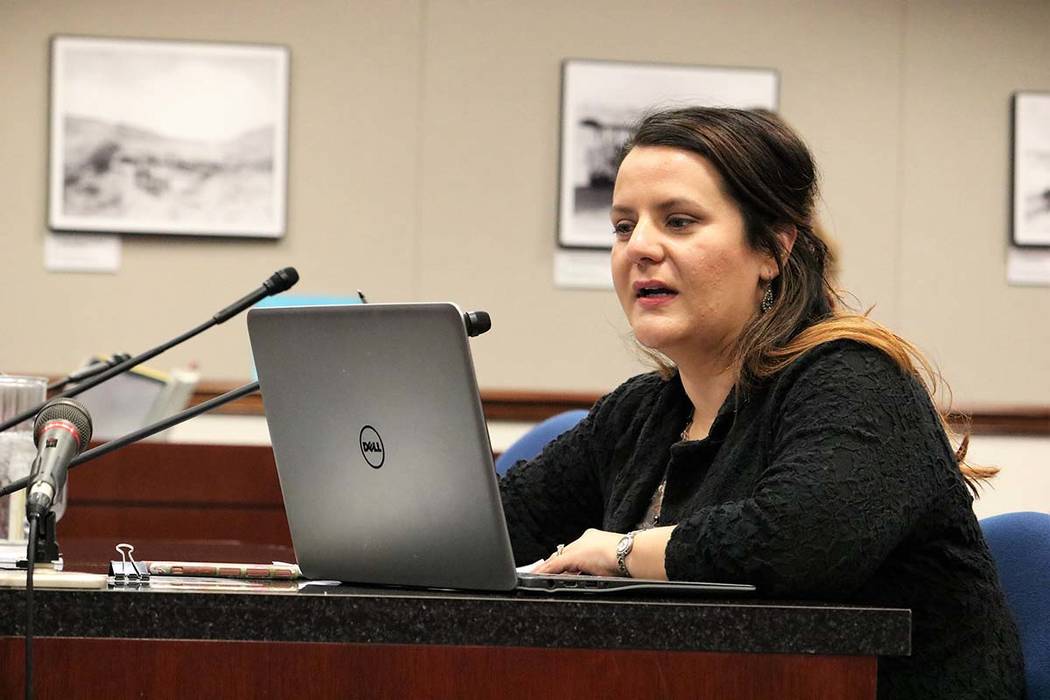 Holly Welborn, policy director for the ACLU of Nevada, appears before Senate Government Affairs, March 15, 2017. (Victor Joecks/Las Vegas Review-Journal) @victorjoecks