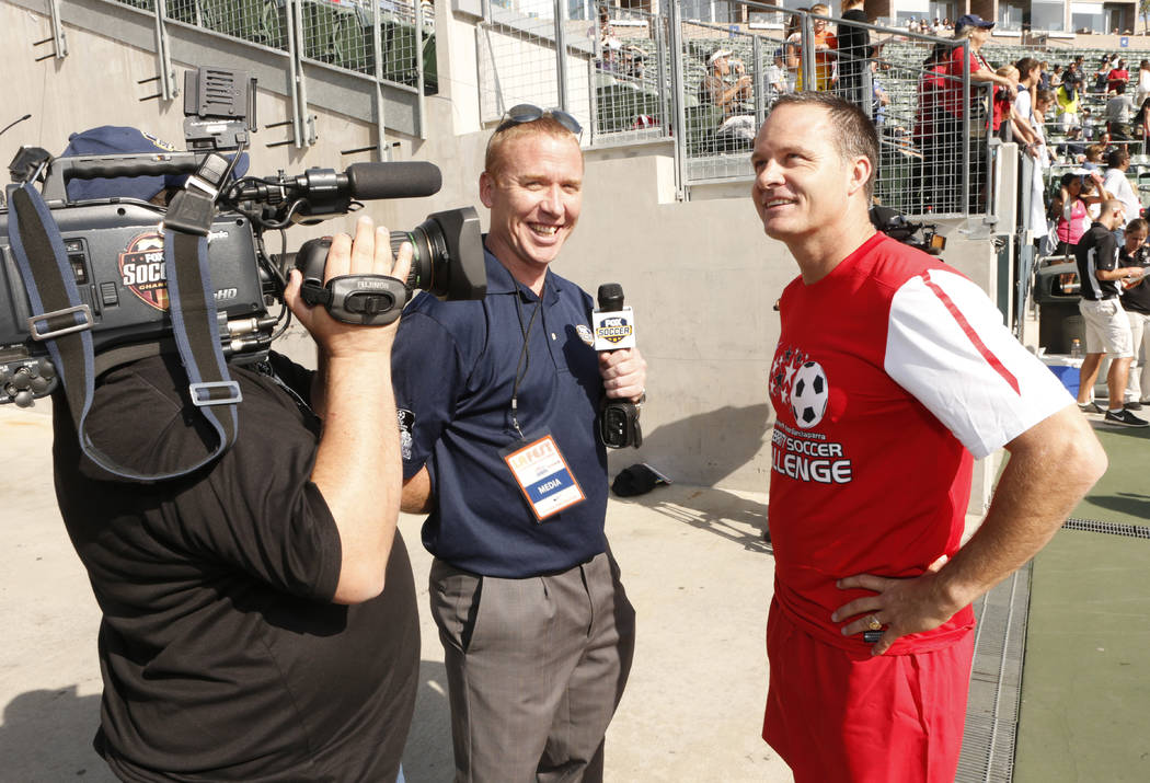 Eric Wynalda attends the LAFEST LA Film and Entertainment Soccer Tournament, on Sunday, March 24, 2013 in Carson, California. (Photo by Todd Williamson/Invision for THR/AP Images)