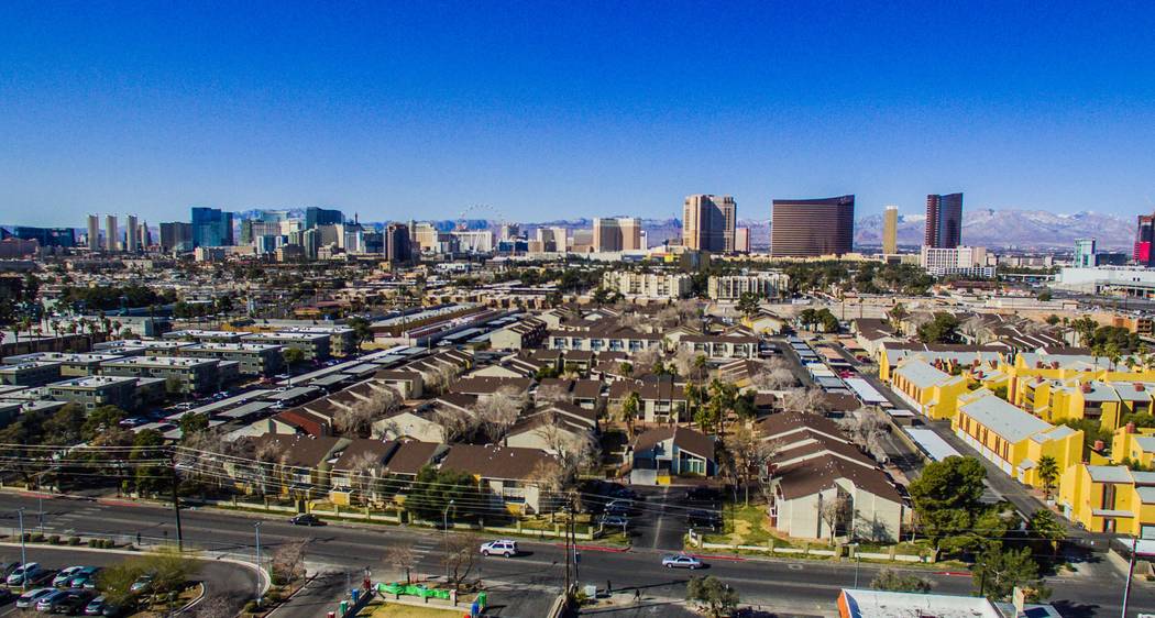 Laguna Point Properties acquired two apartment complexes near the Las Vegas Convention Center - Mi Casita, seen above, and Pinewood Crossing - for $67.7 million combined. (Photo courtesy of NAI Vegas)