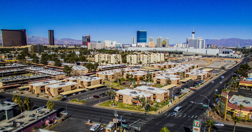 Laguna Point Properties acquired two apartment complexes near the Las Vegas Convention Center - Mi Casita and Pinewood Crossing, seen above - for $67.7 million combined. (Photo courtesy of NAI Vegas)