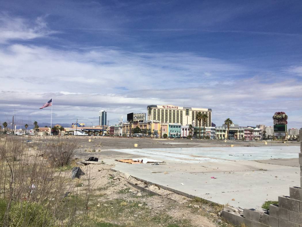 During the mid-2000s, investors wanted to build Pinnacle Las Vegas, a two-tower hotel-condo project, at this vacant site near The Orleans, seen Tuesday, March 5, 2019. (Eli Segall/Las Vegas Review ...