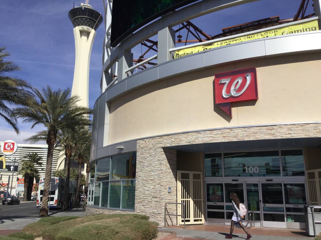 A Walgreens at the northeast corner of Las Vegas Boulevard and Sahara Avenue, seen Tuesday, March 5, 2019, sits on a parcel that years earlier was supposed to have the 80-story Ivana Las Vegas con ...