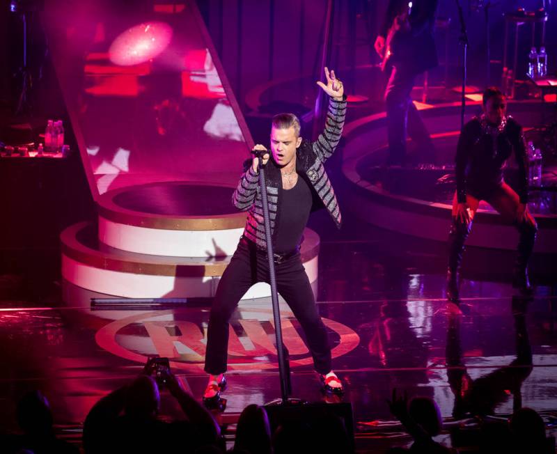 Robbie Williams debuts his residency, "Live In Las Vegas," at Encore Theater at Wynn Las Vegas on Wednesday, March 6, 2019. (Erik Kabik Photography/erikkabik.com)