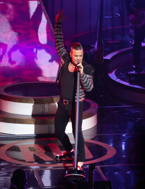 Robbie Williams debuts his residency, "Live In Las Vegas," at Encore Theater at Wynn Las Vegas on Wednesday, March 6, 2019. (Erik Kabik Photography/erikkabik.com)