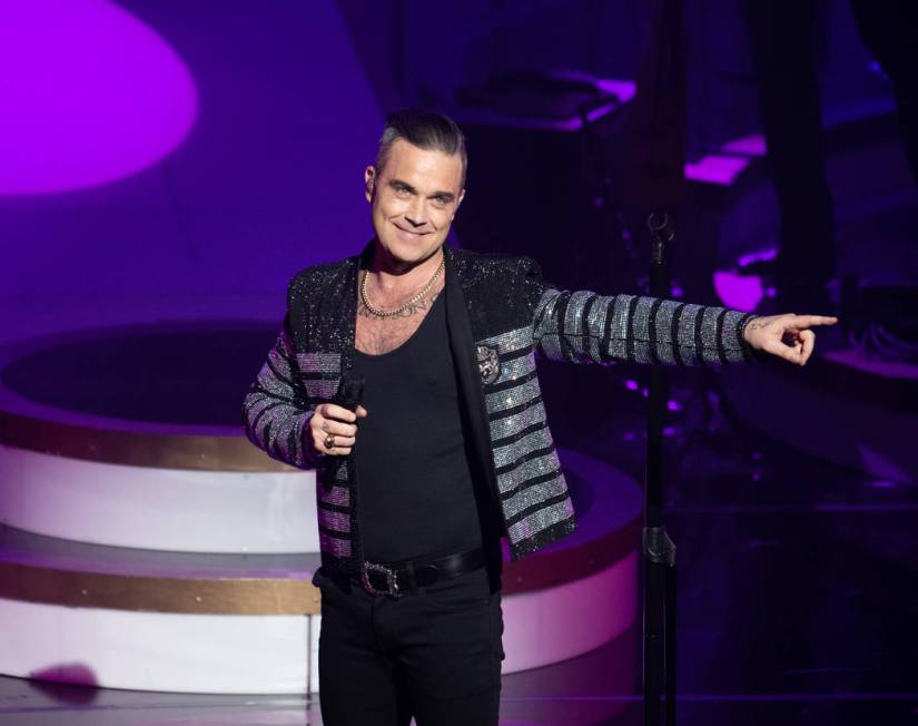 Robbie Williams debuts his residency, "Live In Las Vegas," at Encore Theater at Wynn Las Vegas on Wednesday, March 6, 2019. (Erik Kabik Photography/erikkabik.com)