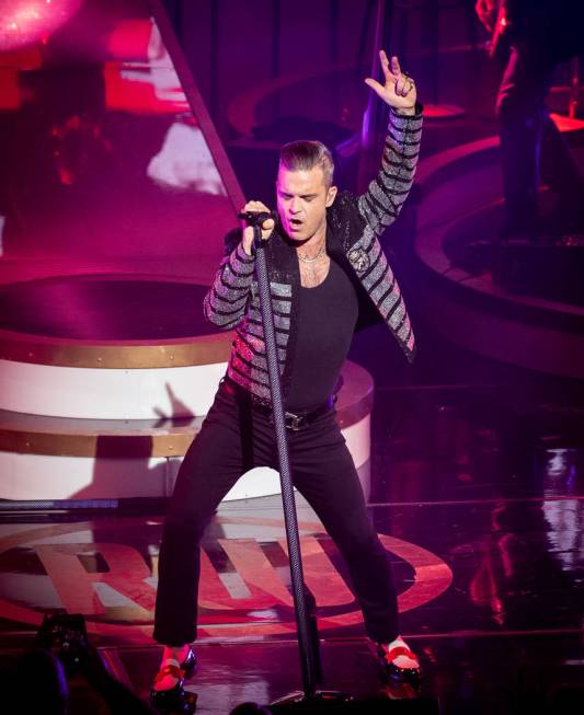 Robbie Williams debuts his residency, "Live In Las Vegas," at Encore Theater at Wynn Las Vegas on Wednesday, March 6, 2019. (Erik Kabik Photography/erikkabik.com)