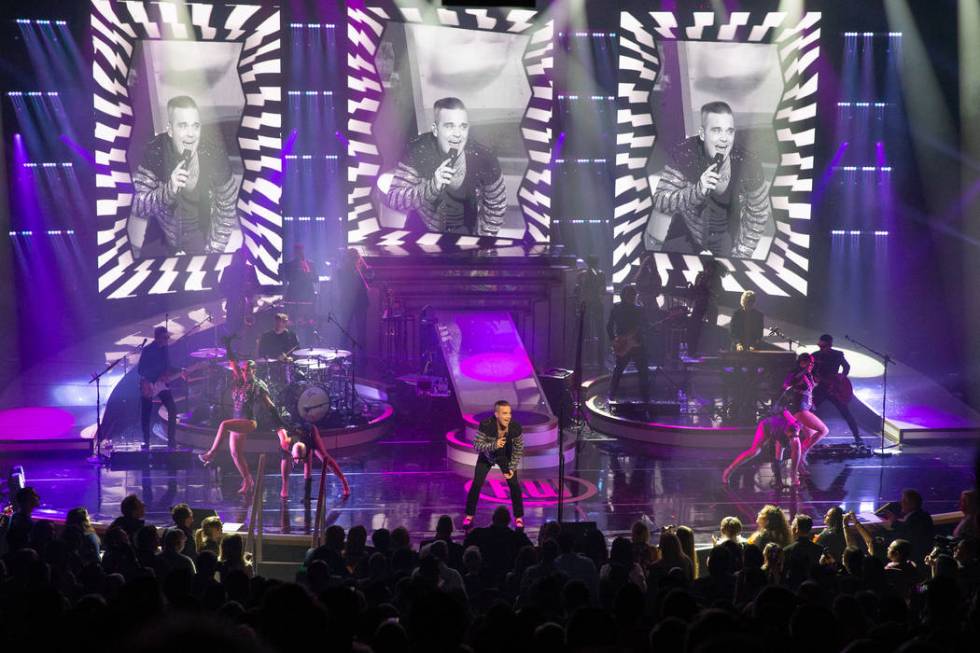 Robbie Williams debuts his residency, "Live In Las Vegas," at Encore Theater at Wynn Las Vegas on Wednesday, March 6, 2019. (Erik Kabik Photography/erikkabik.com)