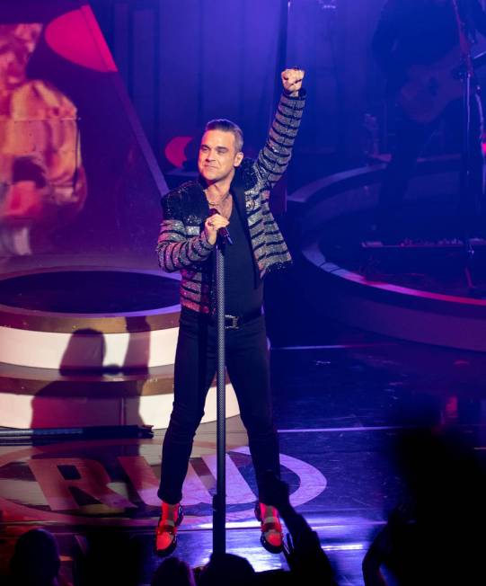 Robbie Williams debuts his residency, "Live In Las Vegas," at Encore Theater at Wynn Las Vegas on Wednesday, March 6, 2019. (Erik Kabik Photography/erikkabik.com)