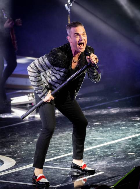 Robbie Williams debuts his residency, "Live In Las Vegas," at Encore Theater at Wynn Las Vegas on Wednesday, March 6, 2019. (Erik Kabik Photography/erikkabik.com)