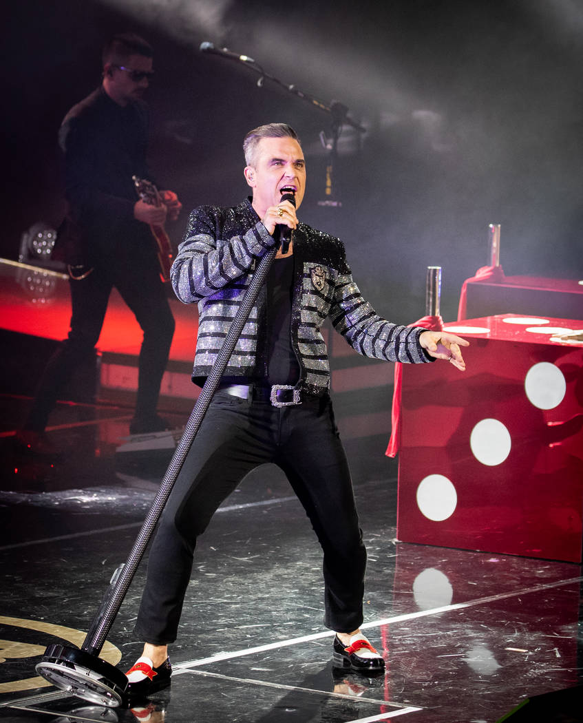 Robbie Williams debuts his residency, "Live In Las Vegas," at Encore Theater at Wynn Las Vegas on Wednesday, March 6, 2019. (Erik Kabik Photography/erikkabik.com)