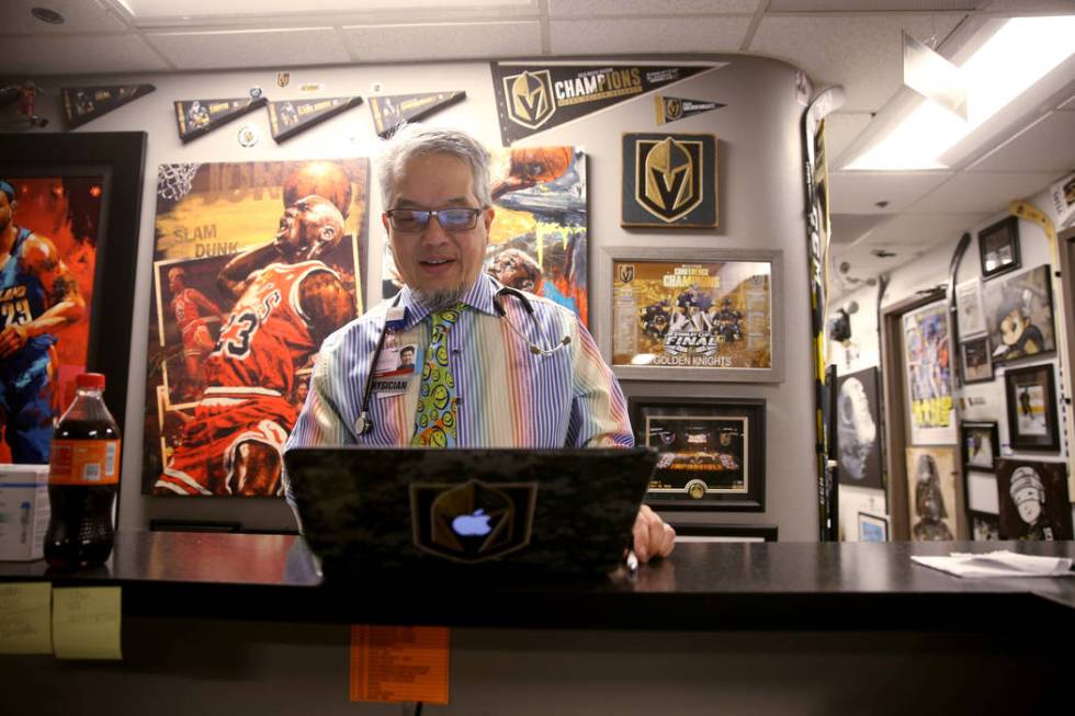 Pulmonologist Dr. Craig Nakamura, director of the Cystic Fibrosis Center of Southern Nevada, works in his Las Vegas office Thursday, March 7, 2019. (K.M. Cannon/Las Vegas Review-Journal) @KMCannon ...