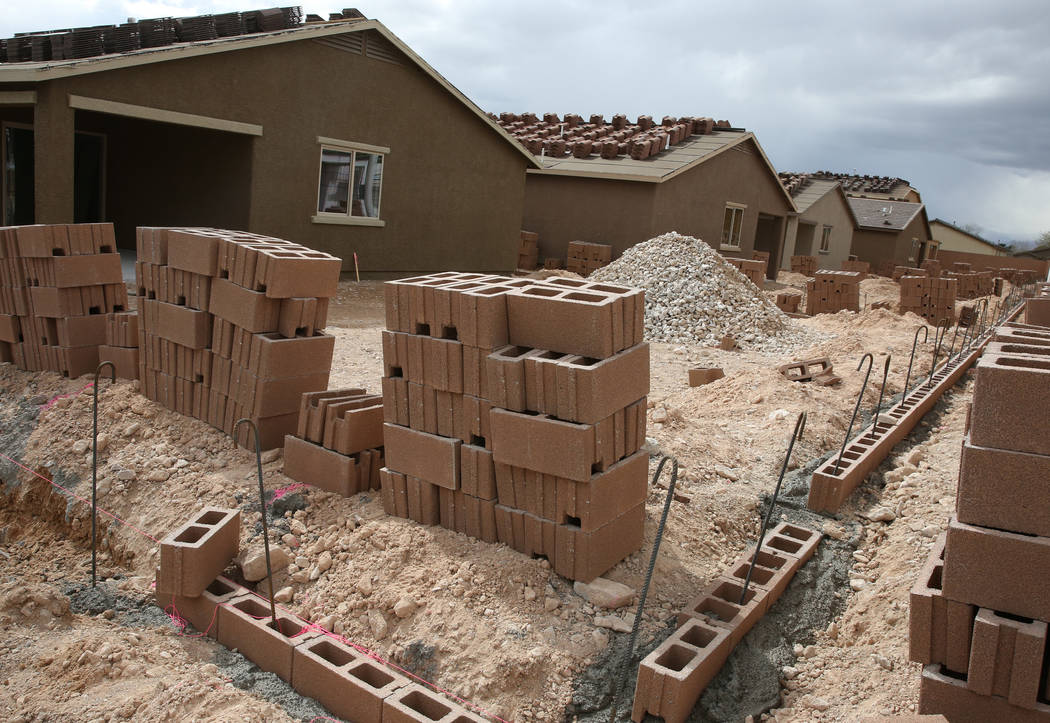 The new construction site of LGI Homes at the Intersection of E. Lake Mead Boulevard and Dolly Lane photographed on Friday, March. 8, 2019, in Las Vegas. Bizuayehu Tesfaye Las Vegas Review-Journal ...