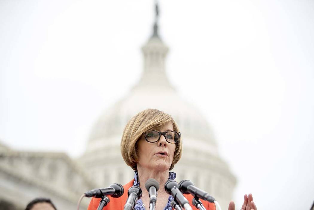 Rep. Susie Lee, D-Nev., speaks at a news conference on Capitol Hill in Washington, Thursday, Jan. 17, 2019. (Andrew Harnik/AP)
