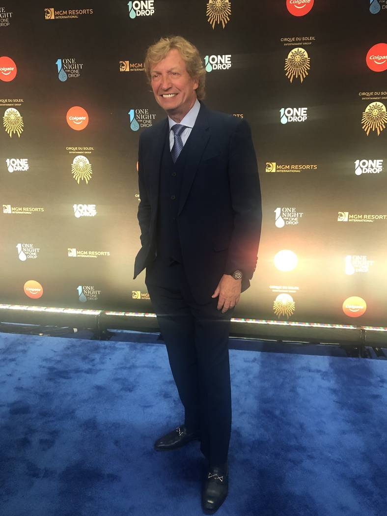TV producer Nigel Lythgoe is shown on the Blue Carpet prior to "One Night For One Drop," held at O Theater at the Bellagio on Friday, March 8, 2019.( John Katsilometes/Las Vegas Review-Journal @Jo ...