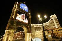 The Venetian Macao Resort Hotel is shown in Macau. Attorneys for Hong Kong businessman Richard Suen and Las Vegas Sands Corp. disagreed Wednesday, March 13, 2019, over how much Suen should be comp ...