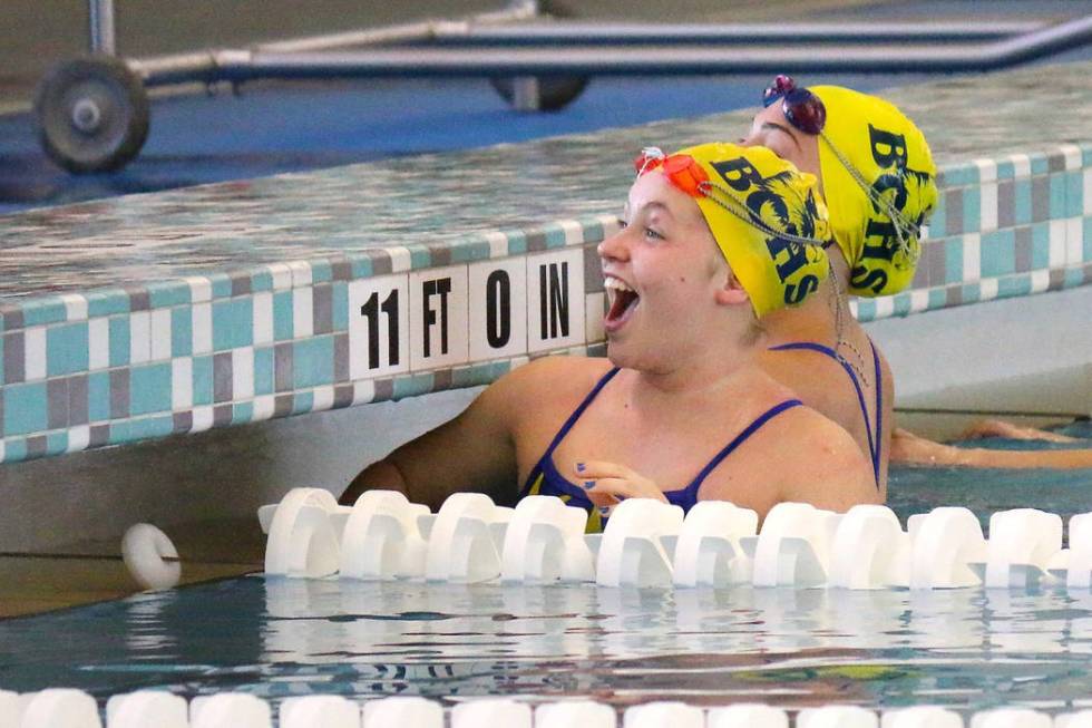 Laura Hubel/Boulder City Review Boulder City High School junior Aimee Garcia, seen at a meet earlier this season, was one of 12 Lady Eagles named to the All-Sunrise League first team.