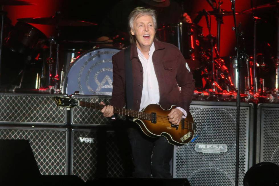 Paul McCartney performs on day one of the Austin City Limits Music Festival's first weekend on Friday, Oct. 5, 2018, in Austin, Texas. (Jack Plunkett/Invision/AP)