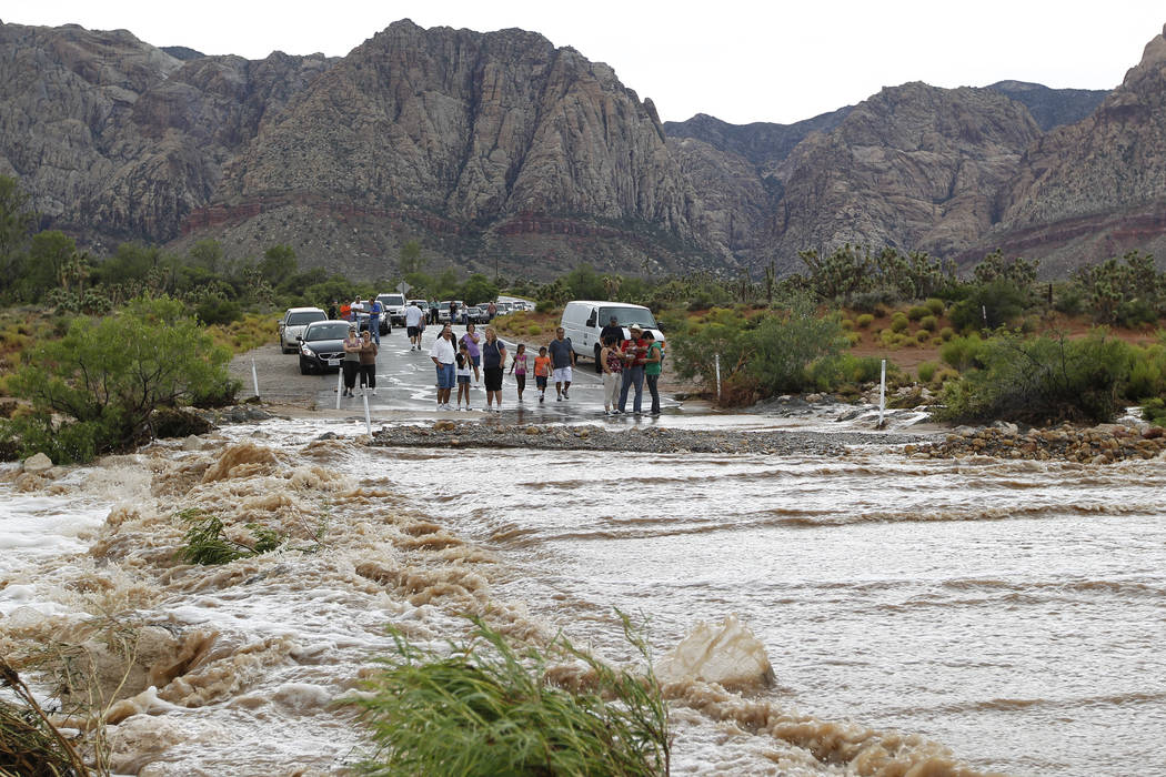 Roadway flooded over at Bonnie Springs Road, Sunday, July 3, 2011. (Las Vegas Review-Journal file)