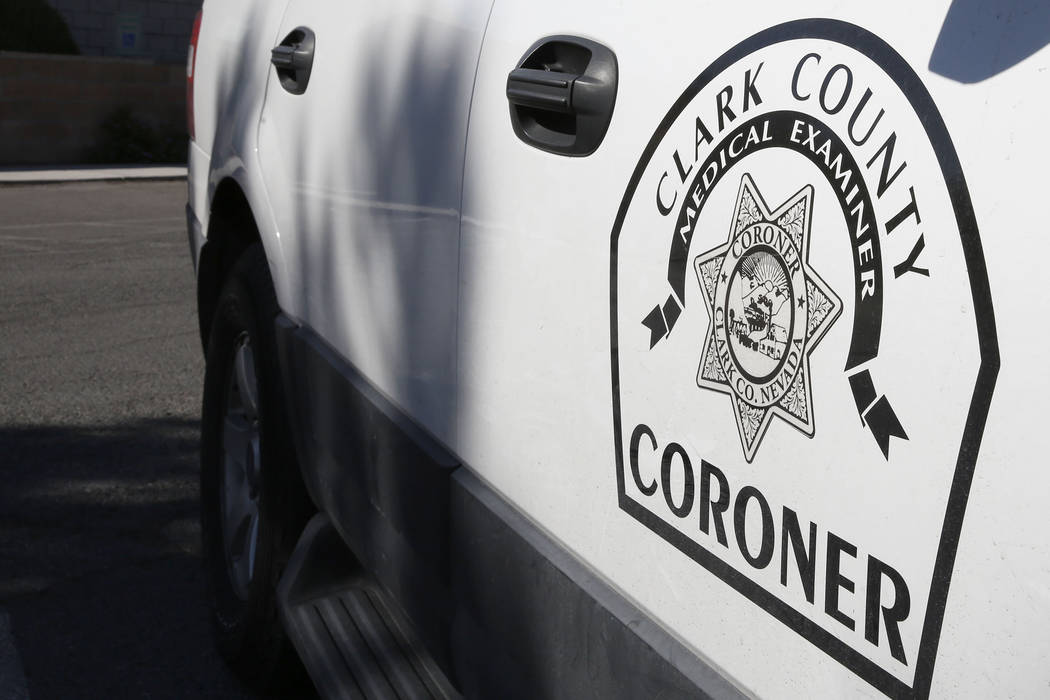 A Clark County Coroner and Medical Examiner vehicle parked at headquarters at 1704 Pinto Lane in Las Vegas on Thursday, Sept. 28, 2017. Bizuayehu Tesfaye Las Vegas Review-Journal @bizutesfaye