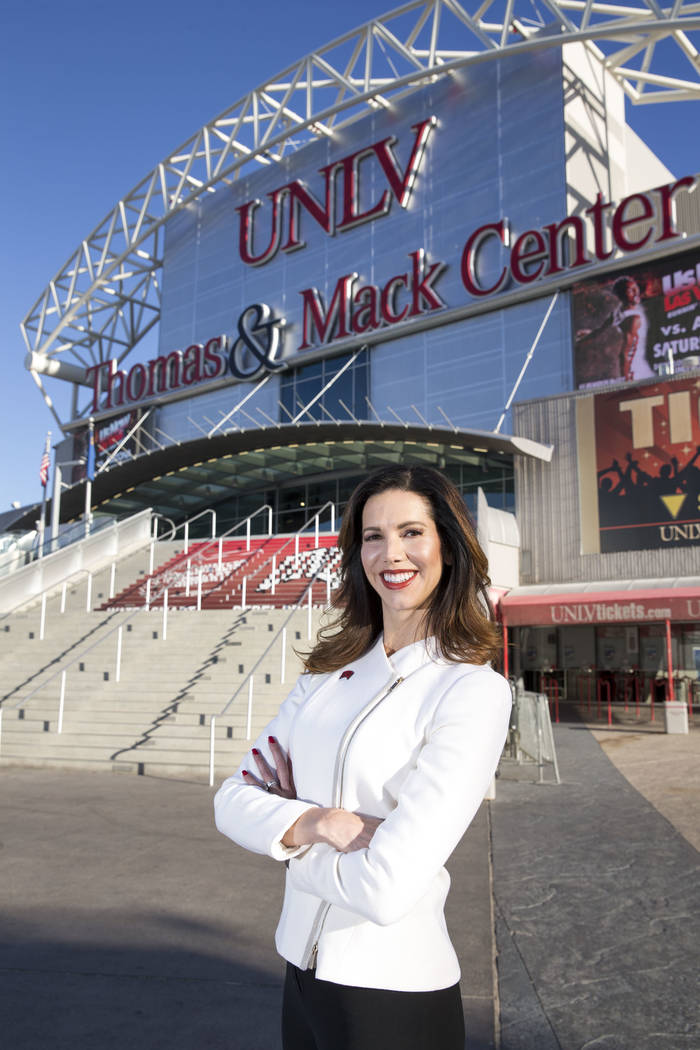 UNLV's athletic director Desiree Reed-Francois poses at the Thomas & Mack Center on Thursday, Nov. 30, 2017. Richard Brian Las Vegas Review-Journal @vegasphotograph