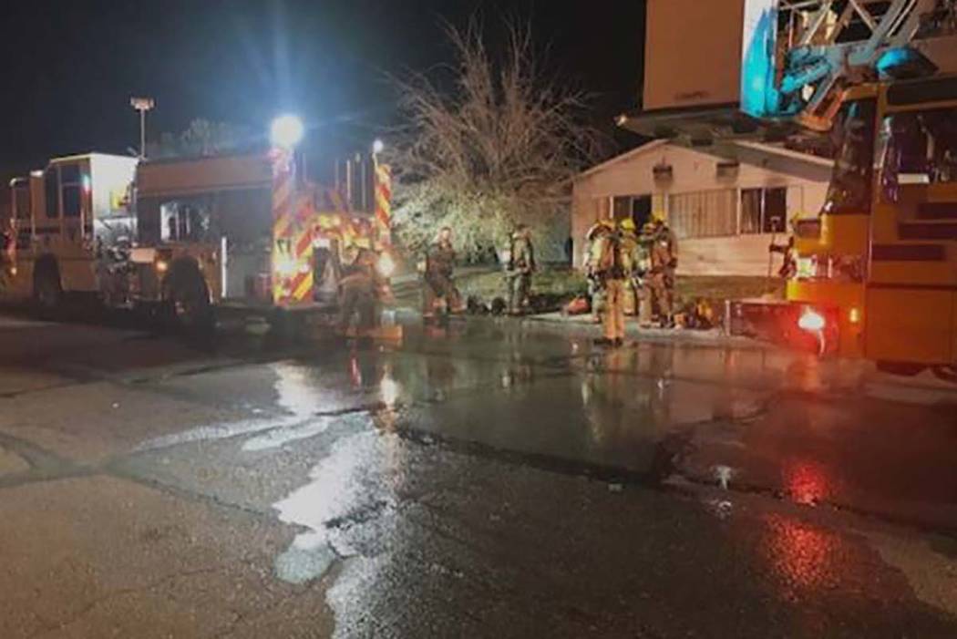 The Clark County Fire Department rescued two people from a house fire on Fairfax Avenue on Friday, March 15, 2019. (Clark County Fire Department)