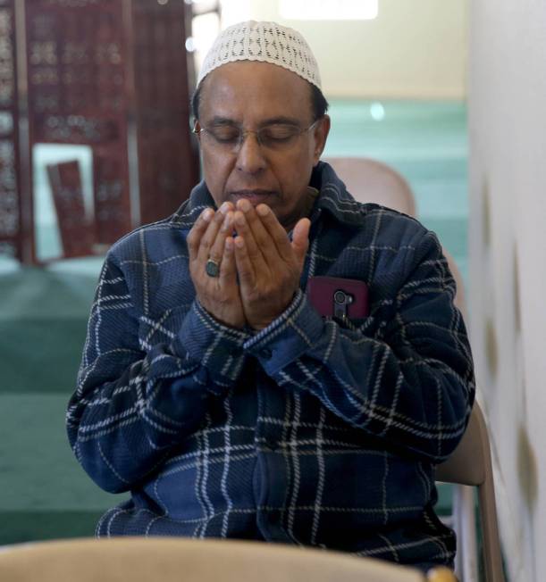 Syed Ali of Las Vegas after a prayer service at the Mosque of Islamic Society of Nevada in Las Vegas Friday, March 15, 2019. (K.M. Cannon/Las Vegas Review-Journal) @KMCannonPhoto