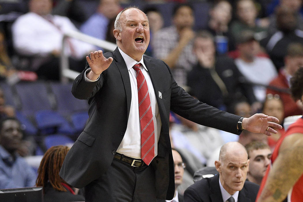 In this March 8, 2017, file photo, Ohio State head coach Thad Matta gestures during the second half of an NCAA college basketball game in the Big Ten tournament against Rutgers, in Washington. (AP ...