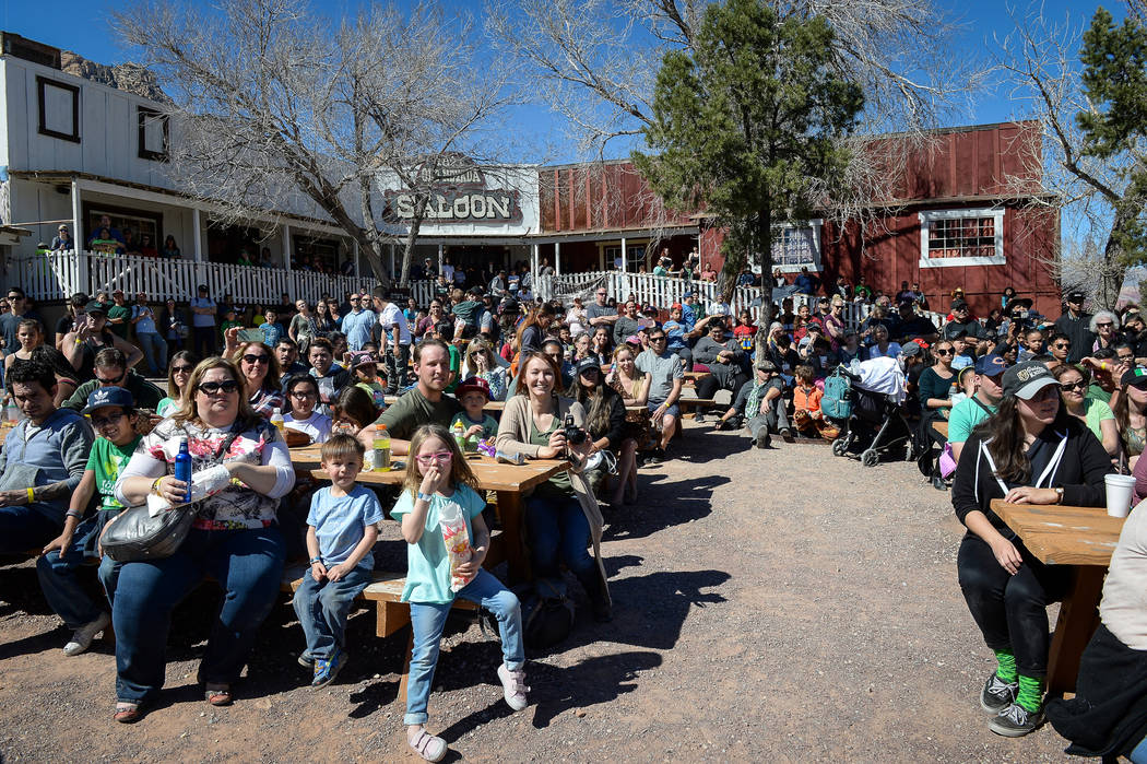 People gather for a performance during the last day of operations at Bonnie Springs Ranch in Las Vegas, Sunday, March 17, 2019. (Caroline Brehman/Las Vegas Review-Journal) @carolinebrehman