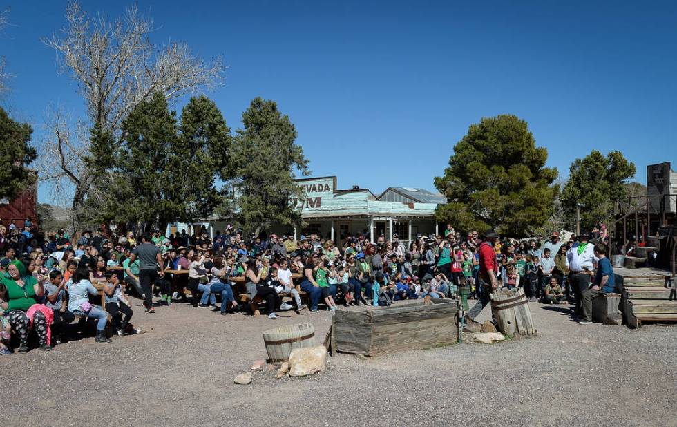 People gather for a performance during the last day of operations at Bonnie Springs Ranch in Las Vegas, Sunday, March 17, 2019. (Caroline Brehman/Las Vegas Review-Journal) @carolinebrehman