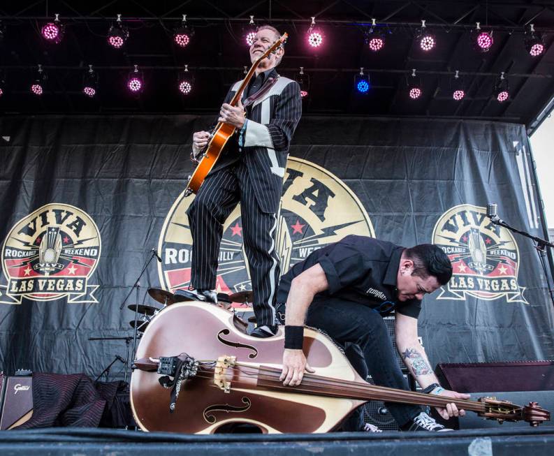 The Reverend Horton Heat performs during the 20th anniversary of the Viva Las Vegas Rockabilly Weekend at The Orleans hotel-casino on Saturday, April 15, 2017, in Las Vegas. The Dallas, Texas-base ...