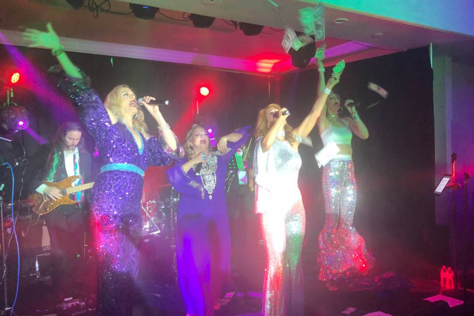 The ABBA-styled act featuring Kelly Clinton-Holmes, Kirbi Long, Ashley Fuller and Elisa Fiorillo is shown shown at the Stirling Club's re-opening party at Turnberry Place on Dec. 31, 2018. (John ...