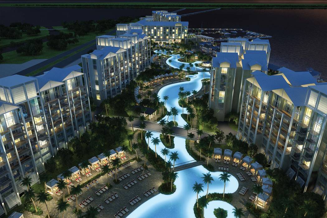Allegiant Air's parent company plans to build a 22-acre resort, a rendering of which is seen here, in Port Charlotte, Florida. (Courtesy Allegiant Travel Co.)
