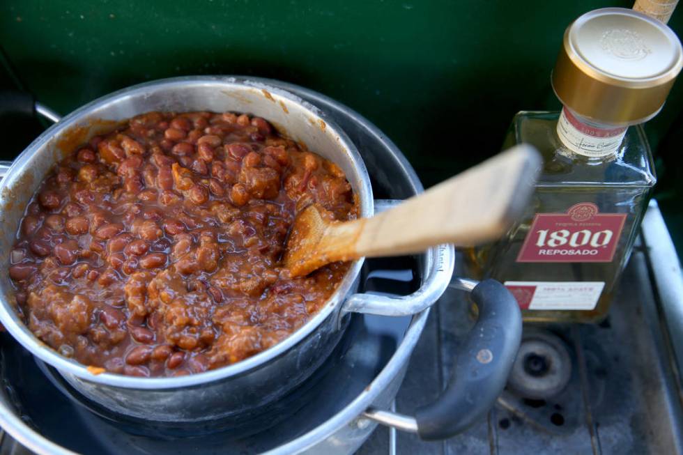 Ken Hook's People's Choice chili cooks in his booth at the Nevada State Chili Cook-off at Petrack Park in Pahrump Sunday, March 17, 2019. (K.M. Cannon/Las Vegas Review-Journal) @KMCannonPhoto