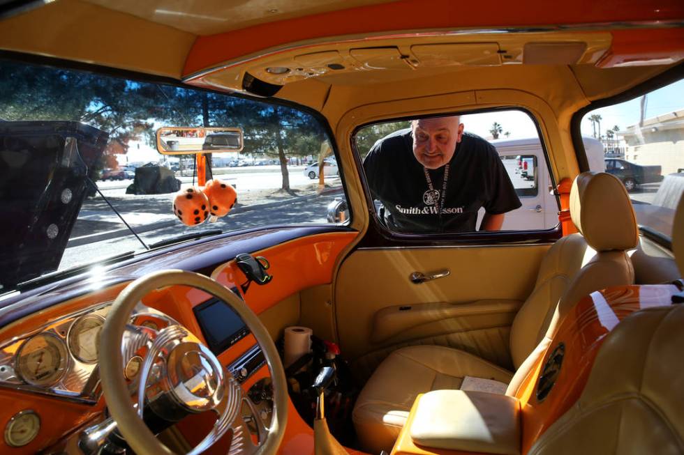 Richard Zwetzig of Pahrump checks out a 1957 Chevy Pickup during at the Nevada State Chili Cook-off at Petrack Park in Pahrump Sunday, March 17, 2019. (K.M. Cannon/Las Vegas Review-Journal) @KMCan ...