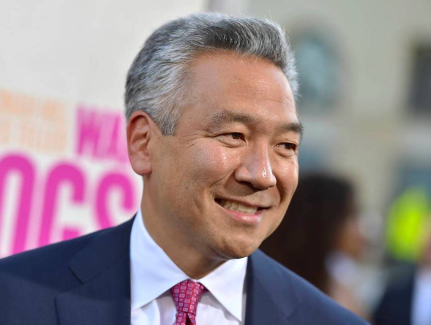 Kevin Tsujihara, chairman and CEO, Warner Bros. Entertainment, arrives at the Los Angeles premiere of "War Dogs," Aug. 15, 2016. Tsujihara is stepping down after claims that he promised acting ro ...